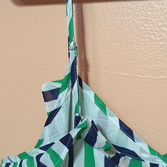 J. Crew Factory Green and White Sleeveless Sundress - Picture 12 of 12